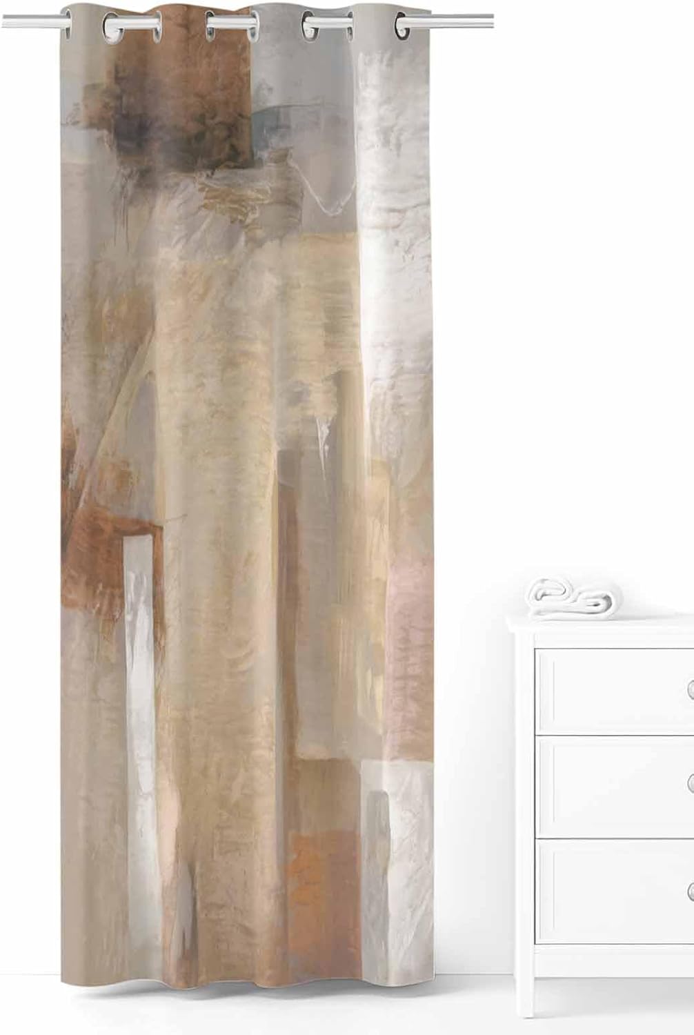 Brown Graffiti Art Door Curtain for Doorways Brown Grey White Abstract Paint Blackout Privacy Doorway Curtains Thermal Insulated Grommet Room Divider Curtains for Bedroom Closet Door 54x78 in 1 Panel