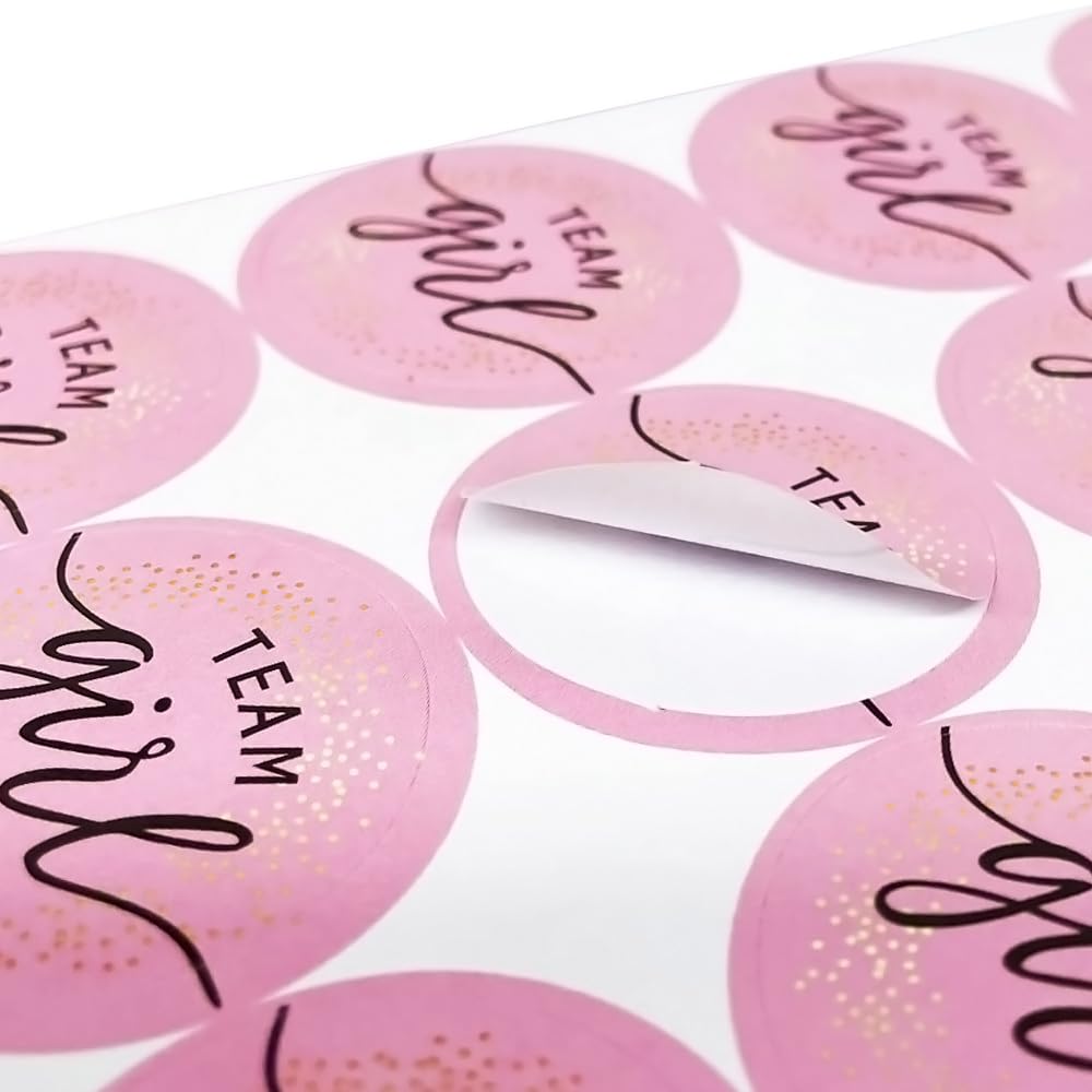 Lahviuu Gender Reveal Stickers,120 Pcs Baby Shower Sticker with Black Letter Team Boy and Team Girl - Image 4