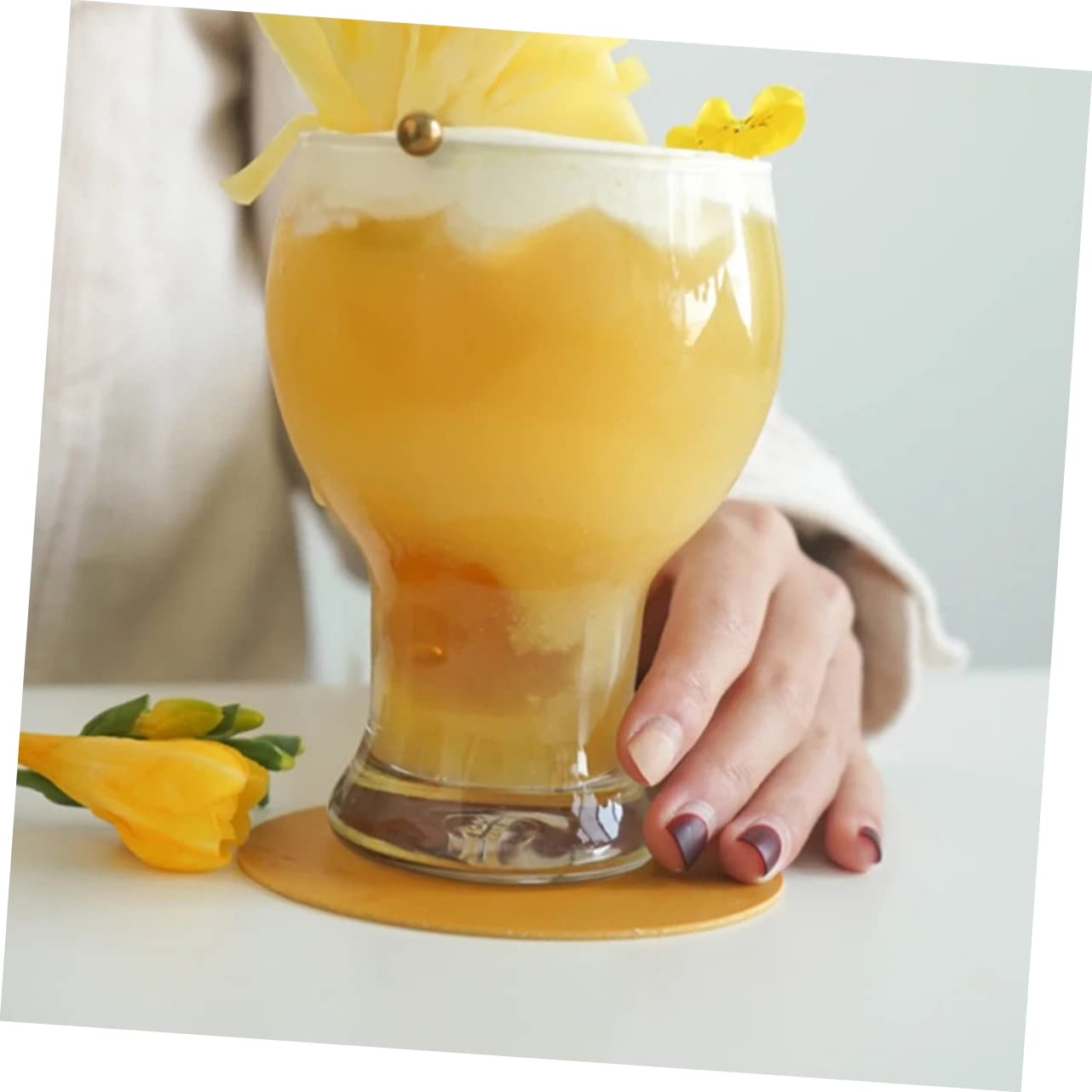 OFFSCH Iced Coffee Cup Glass Tumbler Mug Strong Easy to Clean for Home Cafe Bar Birthday Holiday Special