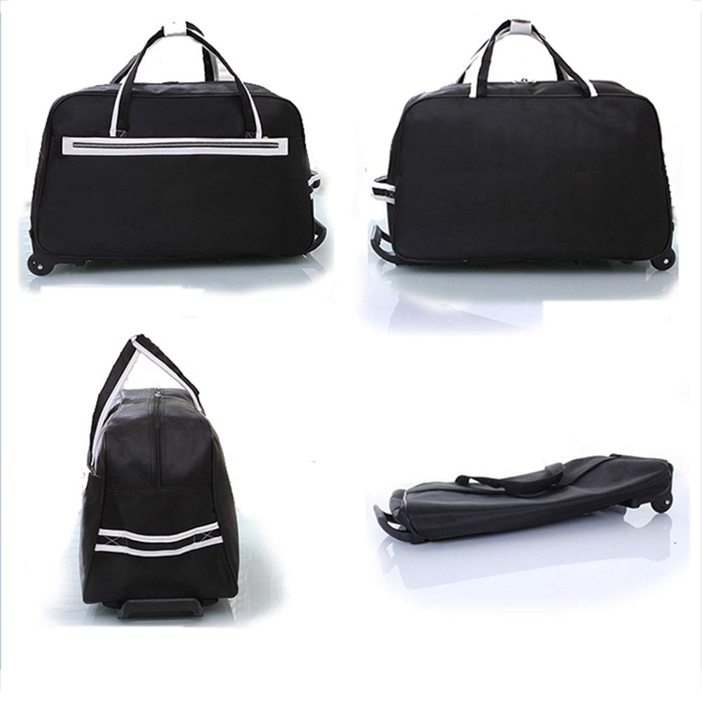 Damska torba na kółkach podróżna bagaż ręczny wakacje weekendowy płot (kolor: Różowy, rozmiar: dł. 55 × szer. 25 × wys. 33 cm)