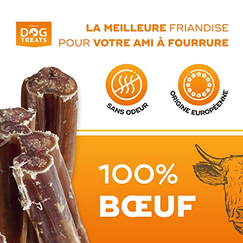 Natural Dog Treats - Nerfs de Bœuf pour Chien - Bâtons de bœuf - Bully Sticks Chien - Tendon de Bœuf de Qualité Supérieure 100% Naturel - Friandises pour Chien - 5 Pièces de 15 cm - Image 3