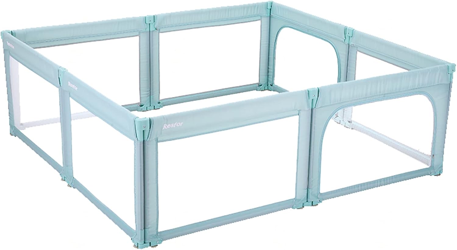Jolan Baby Playpen Foldable, Baby Fence with Breathable Net and Zipper Door, 70cm High Playpen for Baby and Toddlers, Indoor Outdoor Kids Large Activity Center Safety Playard Fence,Green-180×200cm