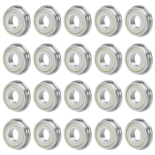 FOCMKEAS F693ZZ 20PCS Flange Ball Bearing 3×8×4mm Double Metal Shielded Flanged Bearing Chrome Steel ABEC-1(P0) Z2 Miniature Deep Groove Ball Bearing for Industrial Machine, Power Tools