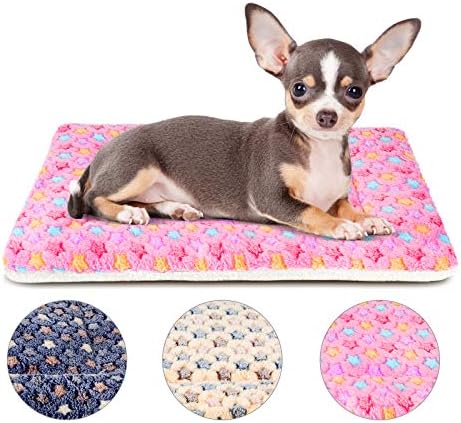 MORA PETS Dog Crate Bed Mattress Cat Bed Blanket Dog Crate Mat 24 inch Cage Pad Ultra Soft Pet Custion Pillow for Kitten Cats Puppy Dogs Medium Washable Reversible 60 * 46 CM