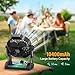 JINLICTE 10400mAh Solar Fan with LED Lantern, Camping Fan with Solar Panel, 7W Rechargeable Solar Powered for Outside, Quiet Battery Operated Tent for Picnic, Barbecue, Fishing, Travel