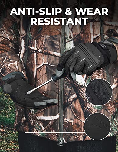 Kemimoto Tactical Gloves For Men, Motorcycle Gloves With Rubber Guard, Touchscreen Work Gloves For Outdoor Work Sports Motorcycle Cycling Tactical Airsoft Shooting Hunting Hiking Camping Climbing #TOP3