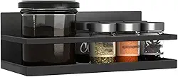 Organizador de temperos Gaveta de Organização Porta Temperos Magnético Serve em Geladeira Microondas e para Organização da Casa Supra Supply (Preto)