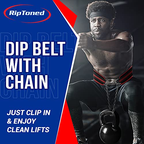 Rip Toned Dip Belt for Weight lifting, Pull Ups, Dips, Chin Ups - 36" Heavy Duty Steel Chain - Weight Belt with Chain for Weight Lifting, Powerlifting, and Strength Training by Rip Toned - Image 2