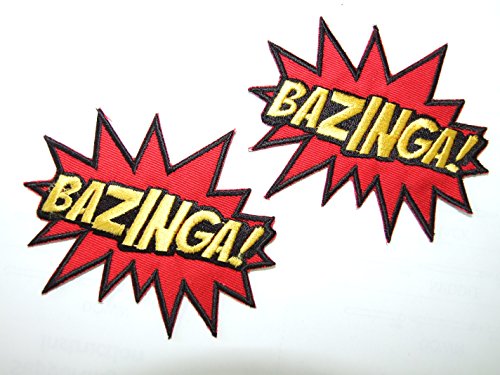 "Bazinga" The Big Bang Theory - bordado hierro-en coser-en remiendo / - 2 placas mediante ONEKOOL