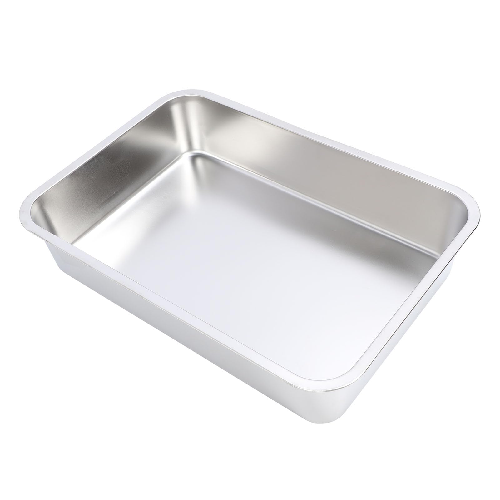 Lettiera per gatti in acciaio inossidabile grande, anti-ossidazione e design neutro al profumo, esterno semplice da mantenere e non adesivo per gatti/gatti/diversi (50 x 35 x 10 cm)