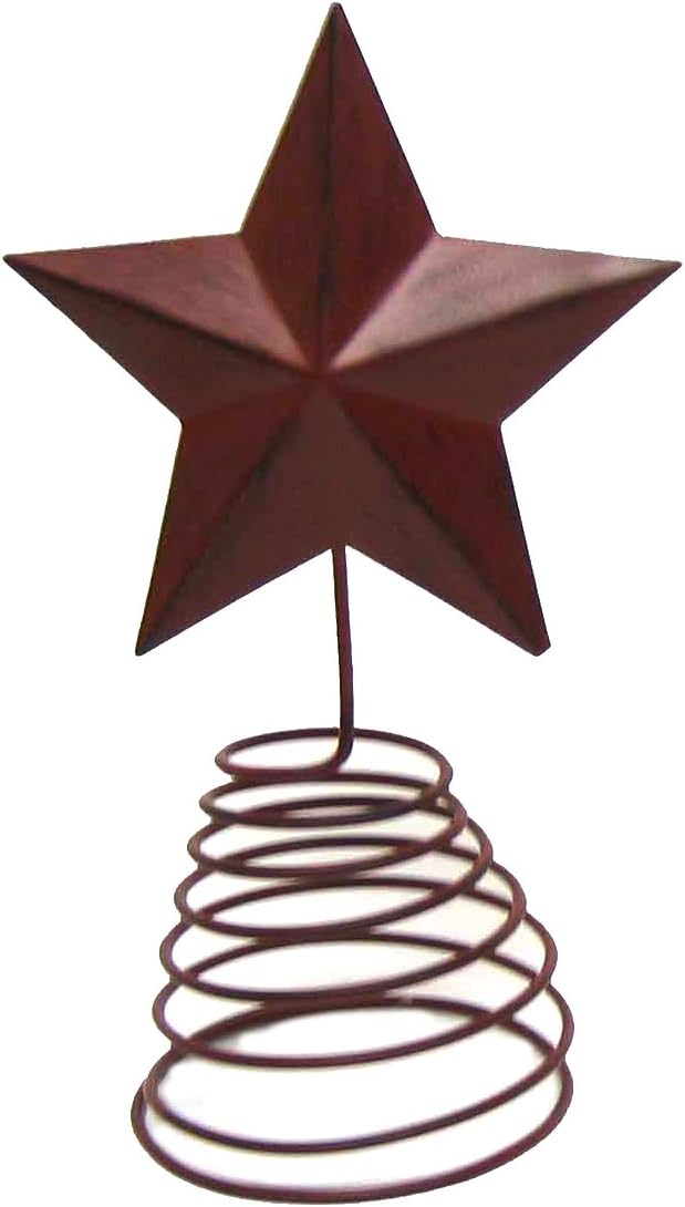 Craft Outlet Inc Red Craft Outlet 8.5" Barn Tin Star On Wire Table Top Set of 2