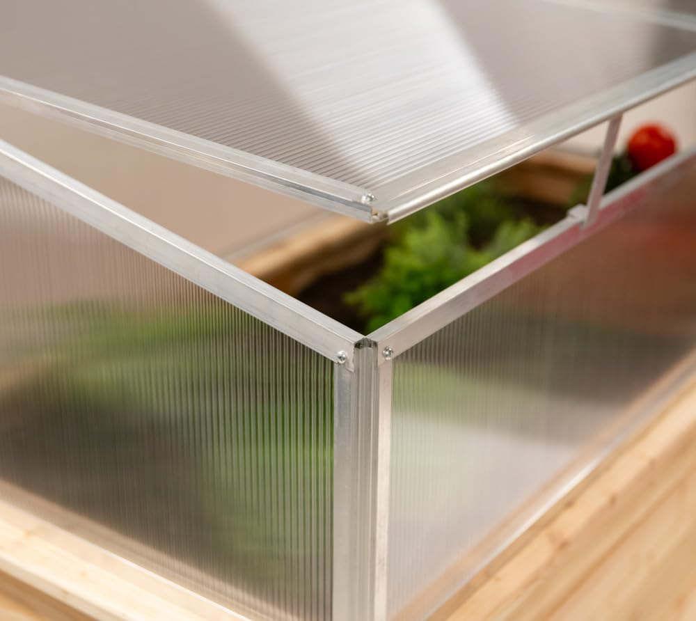 WESTMANN Aluminium Frühbeetaufsatz Genus 130 125x62x41 cm Silber Hochbeet