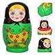ULTNICE 5er Set Traditionelle Russische Holzmatrjoschka Puppen im Originaldesign Handbemalte Schachtelpuppen für Kinder und Sammler Dekorative Geschenkidee mit Mehreren Ebenen