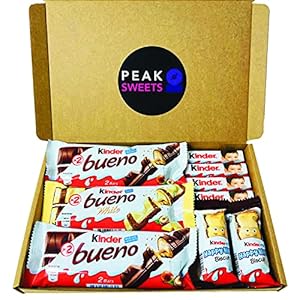 Peak Sweets Happy Hippos Kinder Bueno Chocolate Hamper Box – Kinder Hamper met 9 Chocolade Bulk Selectie van Chocolade…