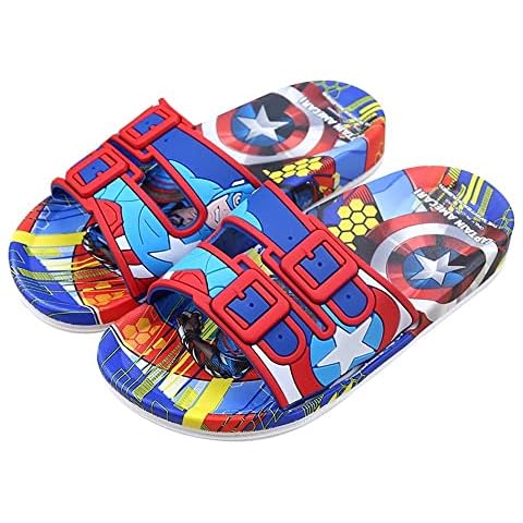 Avenger Captain America Bathroom Slippers for Ladies and Men Portable Quick Drying Non-Slip Pool Beach Spa Shower Slippers House Slide Sandals Indoor and Outdoor Unisex Shoes Cover