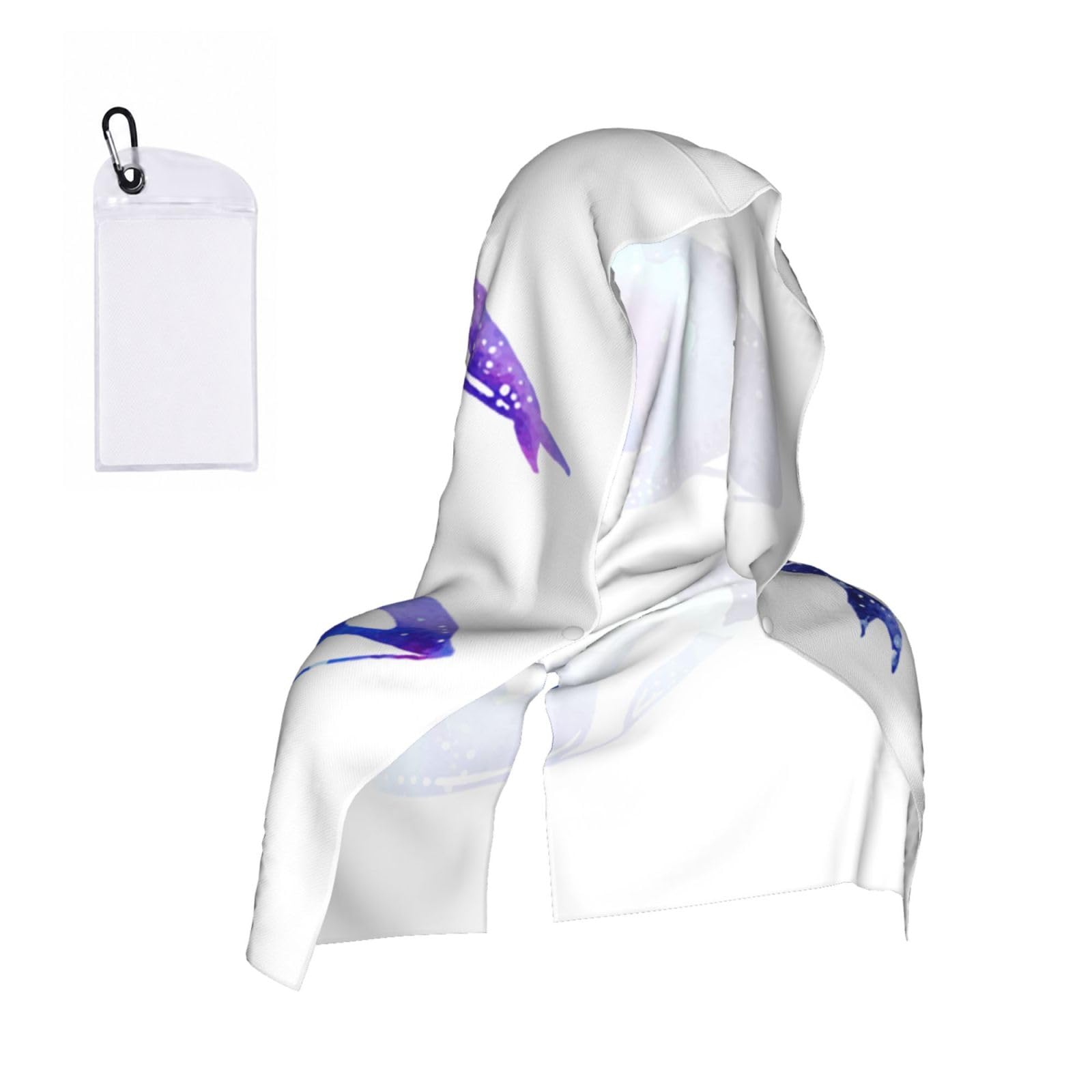 EZDLOWVBA Orca Killer Whale Print 2 Pack Cooling Hoodie Towels,Sports Headscarf, Neck Wrap Scarf,Breathable Cooling Towel For Neck And Face, Travel, Swimming, Training