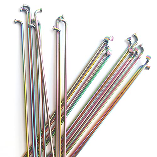 WHAiYAN 14g Round Multicolour Spokes 14G Straight Pull J-Bend Stainless Stell Radios Road Bike Spokes (Color : J-Bend 32pcs)