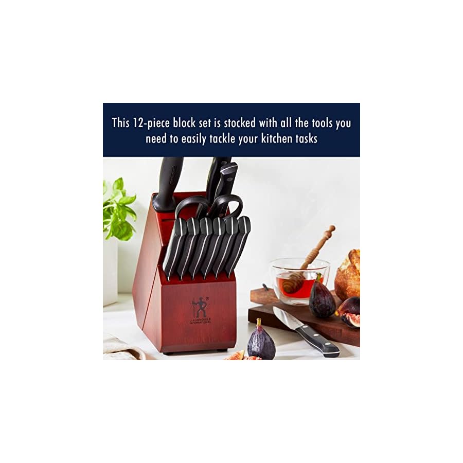 Henckels-Dynamic-12-pc-Knife-Block-Set HENCKELS Dynamic Razor-Sharp 12-Piece Knife Set, Chef Knife, Bread Knife, Steak Knife, German Engineered Informed by 100+ Years of Mastery