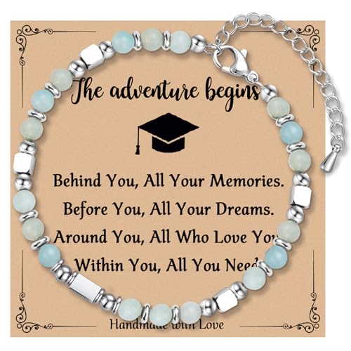 Image of 2025 Graduation Gifts for Her，Graduation Bracelet with Unique Cap Gift Box for Friend Daughter Sister Granddaughter
