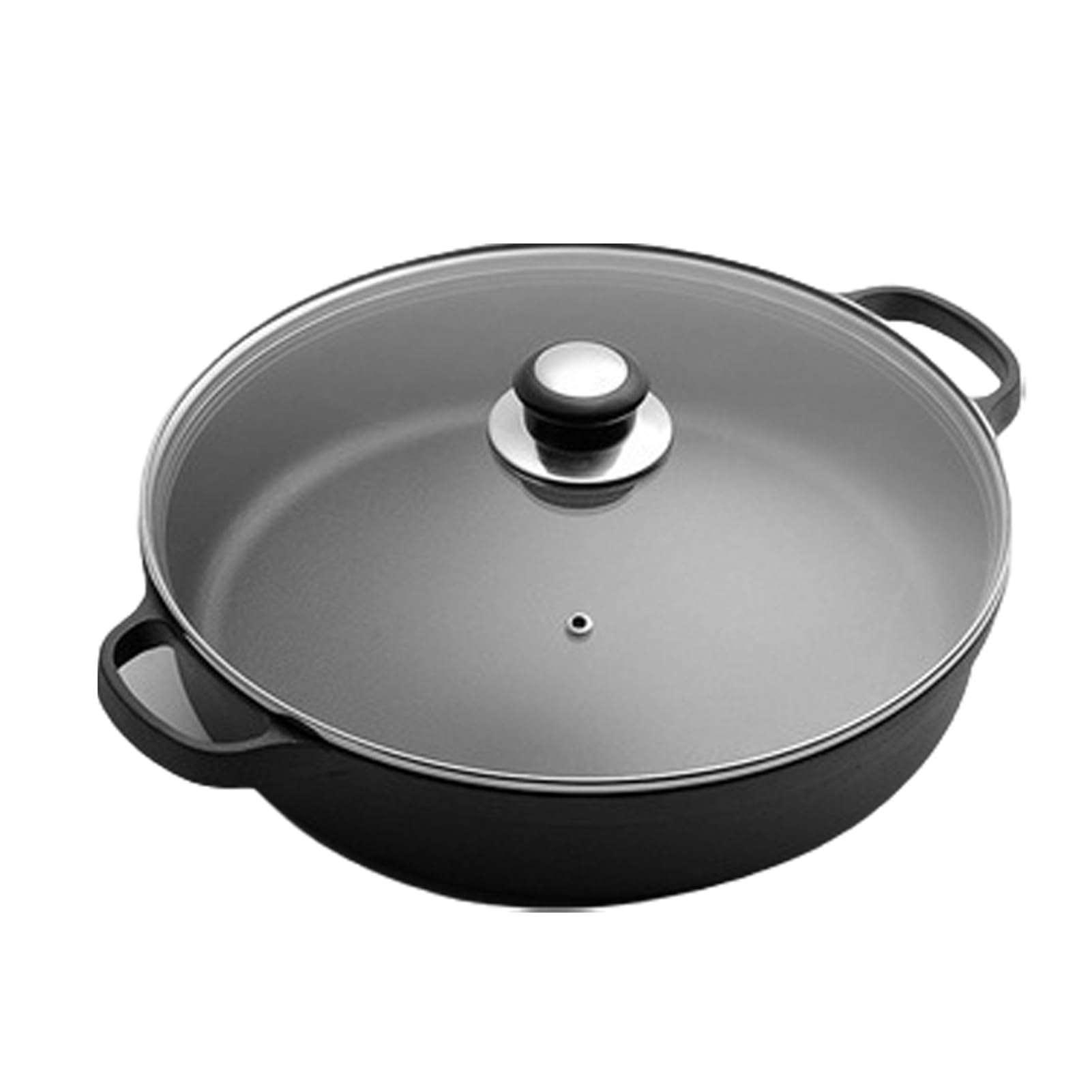 Padella in ghisa antiaderente con coperchio in,Diametro 25cm