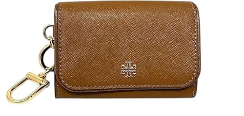 Tory Burch Women's 157146 Crossgrain Leather Emerson Flap Card Case Wallet (Moose)