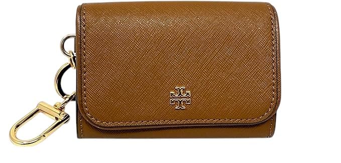 Tory Burch Women's 157146 Crossgrain Leather Emerson Flap Card Case Wallet (Moose)