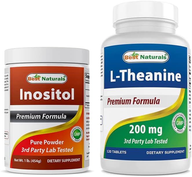 Best Naturals Inositol Polvo 1 Lb & L-Teanina 200mg
