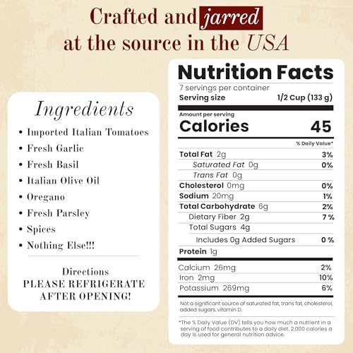 Image of Michael's of Brooklyn Low Sodium Marinara Sauce, 32oz Jar (Pack of 2) - Non-GMO, Gluten Free Italian Pasta Sauce - With Italian Tomatoes, Garlic, Basil and Olive Oil - For Spaghetti, Lasagna & Pizza