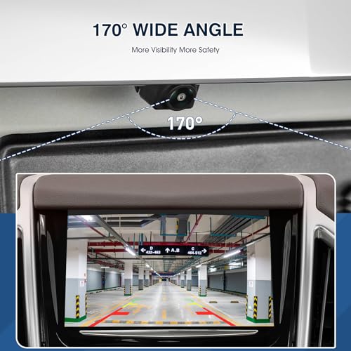 Image of Rear View Backup Camera Fit for Cadillac SRX 2010-2016, Reversing Parking Assist Camera OE Replacement 20910350 15926122 22915398 (6 Plug pin Holes)