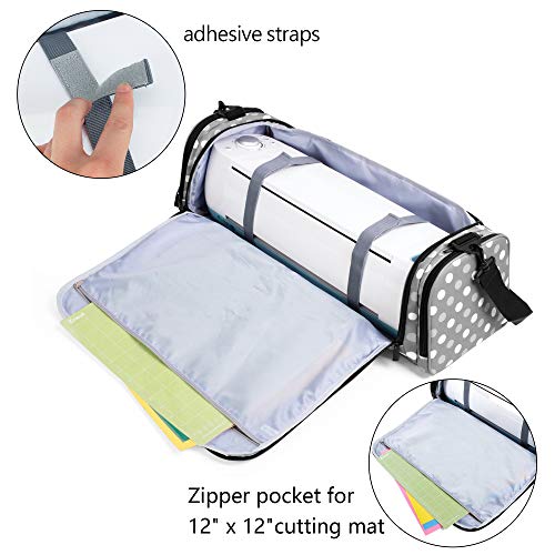 LUXJA Bag Compatible with Cricut Explore Air (Air2) and Maker, Carrying Case Compatible with Cricut Die-Cut Machine and Accessories (Bag Only), Gray Dots - Image 3