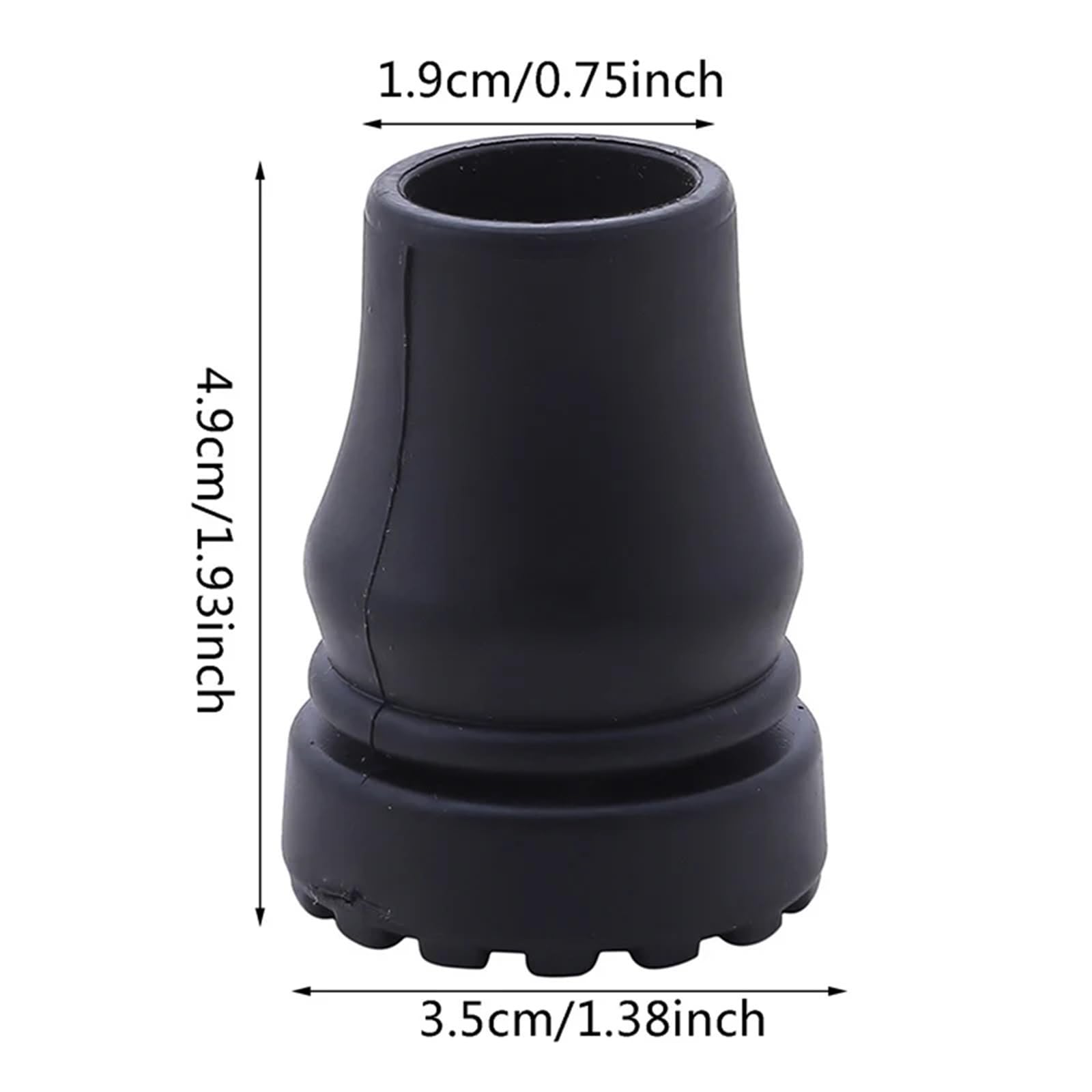 Fermastampella 12 pezzi antiscivolo for bastoni da passeggio, stampelle, canne, cuscinetti inferiori, protezione for arrampicata, escursionismo, trekking, punta Per Stampelle(19mm)