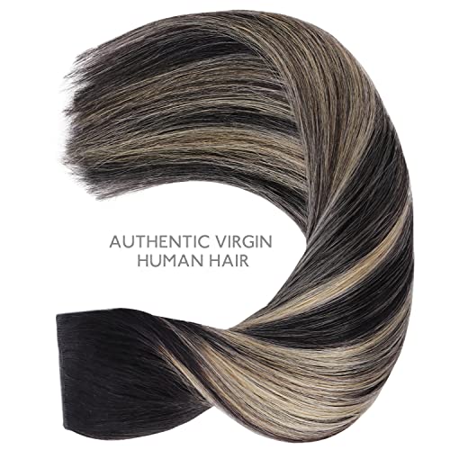Image of WENNALIFE Wire Hair Extensions Real Human Hair 22 inch 120g Natural Looking Easy to Apply Reusable for Volume and Length Black to Light Blonde Remy Hair Extensions Invisible Transparent Wire Real