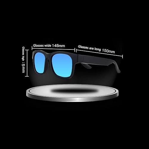 Miniatura 7 de IVY Lentes inteligentes, lentes de sol de audio inalámbricos Bluetooth con auriculares abiertos y llamadas manos libres, color negro glamour Negro