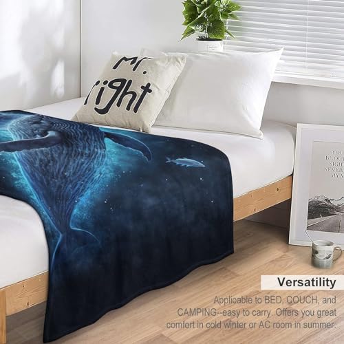 Couverture flannel polaire 180x200cm pour canapé Baleine Douce - 6