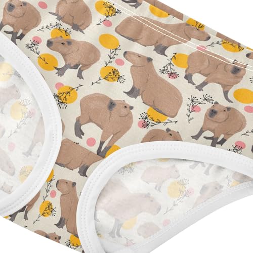 Girls' Underwear Capybara Plant Circle Cotton Stretch Comfort Toddler Panties4
