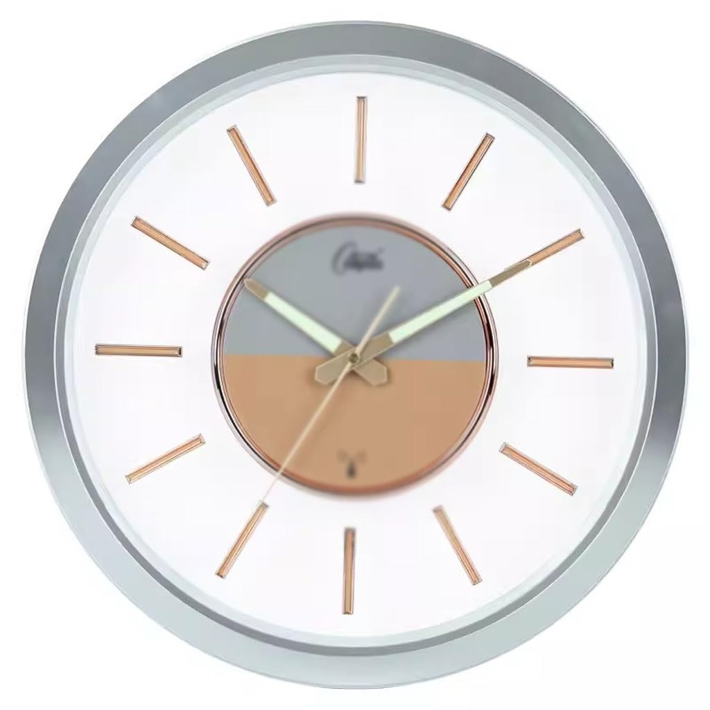 EINES Silent Decorative Wall Clock Wall Clock Living Room Silent Transparent Clock Wall Hanging Electronic Clock Easy to Read