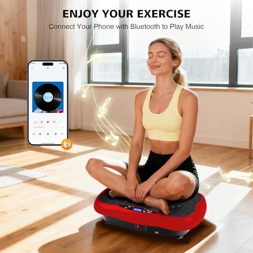 Image of Vibration Plate Exercise Machine, 10 Auto Modes /200-Levels Vibrating Plate for Lymphatic Drainage Weight Loss, 400LBS Capacity Shake Plate for Whole Body Workout for Home Gym Fitness