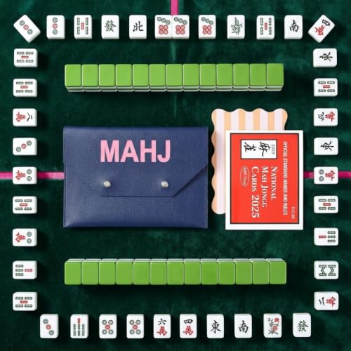 Image of PATPAT 8x6In PU Leather Mahjong Card Holder File Clutch Pouch with Secure Closure, Mahjong Accessories ID Card Pouch