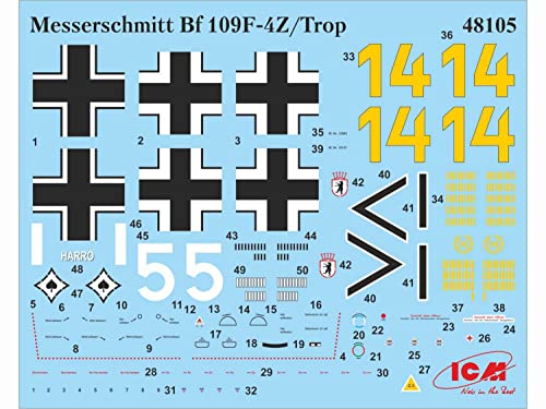 ICM ICM48105 (-) 1:48-Messerschmitt Bf 109F-4Z/Trop