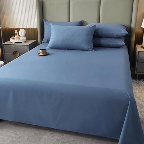 Zhiyuan Waterproof Bed Flat Sheet Brushed Microfiber Mattress Protector Outdoor Furniture Cover, Queen, Steel Blue #TOP2
