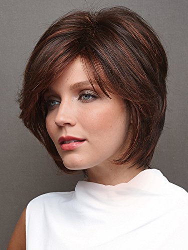 Miniatura 3 de Reese Media PacNoriko Pelucas Tousled Bob corto Choppy capas lateral Fringe Bundle de trama abierta sintética con peluca peine de la mujer, maxwigs