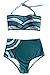 Cupshe Fashion Women's Hot Seascape Painting Halter Bikini Set Beach Swimwear Bathing Suit (M)