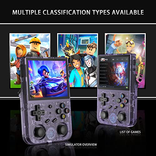 RG353V Handheld Game Console with Dual OS Android 11 and Linux, Retro Handheld Game Console Built-ind 64G TF Card 4556 Games, Support 5G WiFi 4.2 Bluetooth, Streaming and HDMI 3.5 Inch (RG353V Purple)