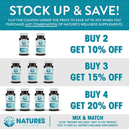 Zenta - The Natural Relief Supplement To Help Calm Body And Mind | Positive Mood Enhancer - Increase Serotonin Levels With Gab, 5-Htp, Ashwagandha, Chamomile, Dmae | 60 Ct #TOP6