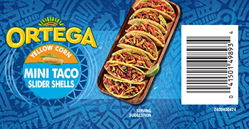Ortega Mini Taco Slider Shells, Yellow Corn, 4.4 Ounce, 18 Shells #TOP2