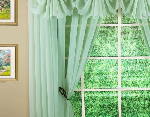 Today's Curtain Emelia Original Voile Panel 84", Sage, 60" W x 84" L