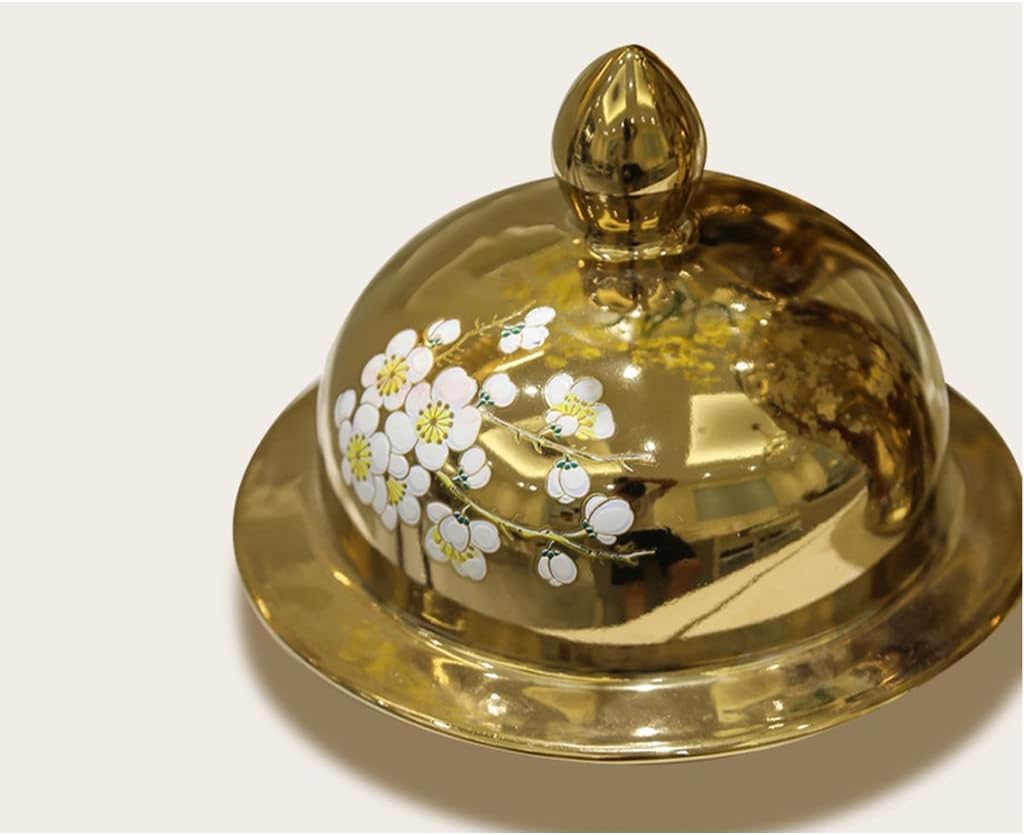 Ingwerglas Aus Keramik Mit Deckel – 16,5 Cm Hoch, Chinoiserie Blumen & Schmetterlinge – Dekoratives Aufbewahrungsglas
