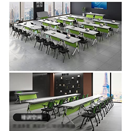 Guinjo Foldable Meeting Tables, Flip Top Mobile Training Table With Modesty And Lockable Wheels, Ready To Unfold And Use (Color : White(4 Pcs), Size : 180 * 50 * 75Cm) #TOP3