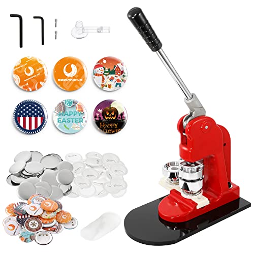 Image of BEAMNOVA Button Maker Machine DIY Round Pin Maker Kit, 37mm / 1.46 in (About 1-1/2 Inch) Badge Press Machine with 1000 Button Parts Supplies
