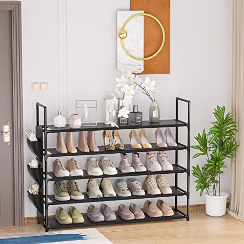 Shoe Rack 5 Tier Shoe Organizer Shoe Storage 20-25 Pairs Shoe Rack For Closet Shoe Rack Organizer Entryway Shoe Holder Space Saving Shoe Shelf Shoe Stand Large Tall Shoe Tower Bedroom Garage Door #TOP3